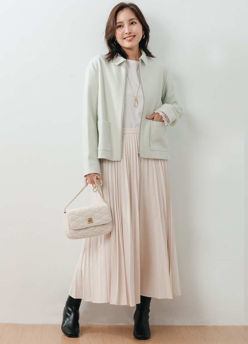 壓縮羊毛翻領外套              